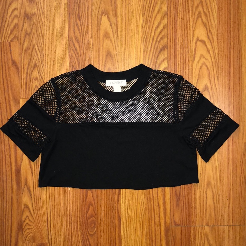 Mesh Jersey Cropped T-Shirt